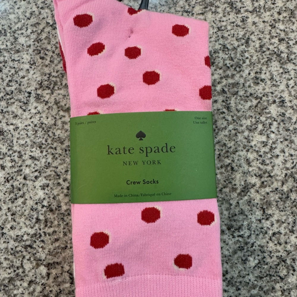 NWT Kate Spade Crew Socks - 3 Pack
